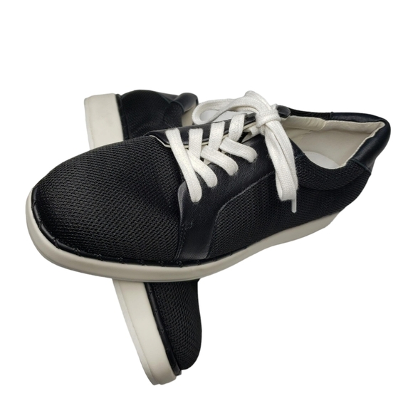 Franco Sarto | Quinn Black Leather Fabric Low Top Lace Up Sneakers Women's 7.5 - Picture 5 of 13